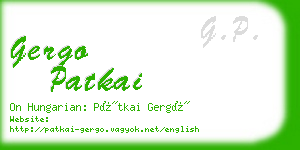 gergo patkai business card